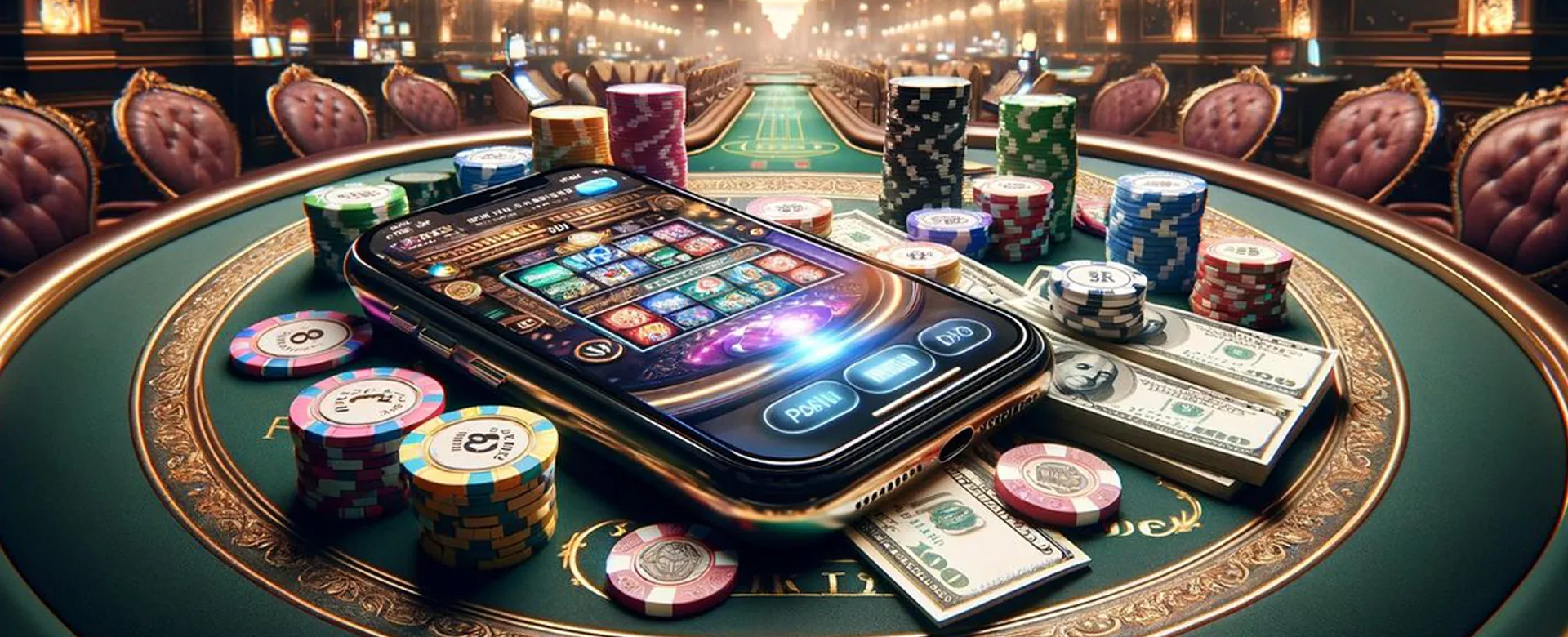 winslot Poker table with chips and cards, highlighting the thrilling online poker experience