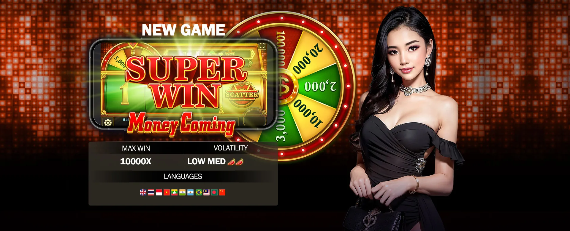 Dynamic view of winslot live casino with golden accents